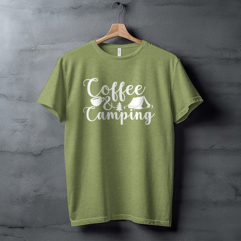Coffee and Camping Graphic Design Great Outdoors T-Shirt
