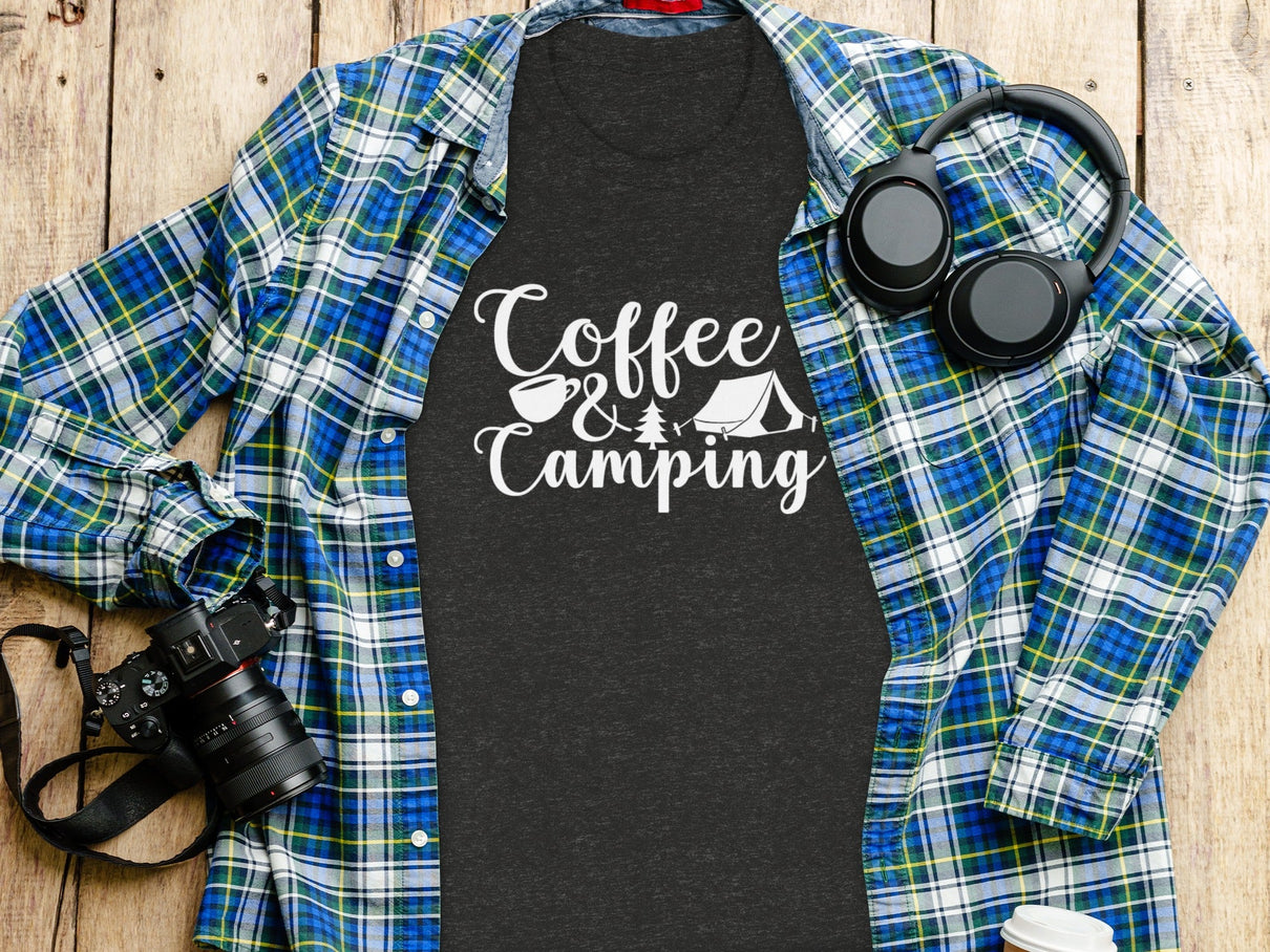 Coffee and Camping Graphic Design Great Outdoors T-Shirt