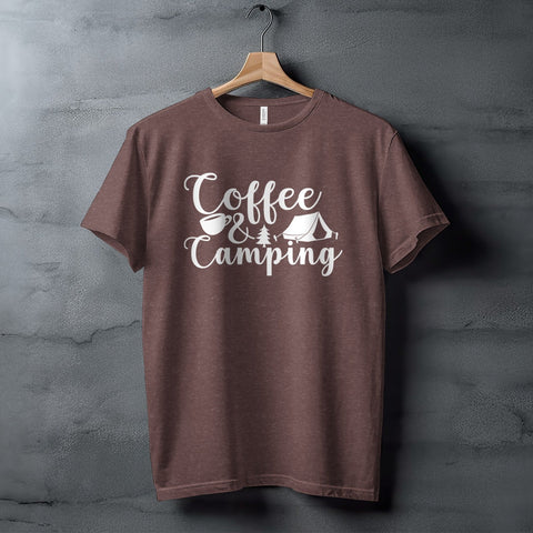 Coffee and Camping Graphic Design Great Outdoors T-Shirt