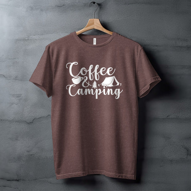Coffee and Camping Graphic Design Great Outdoors T-Shirt