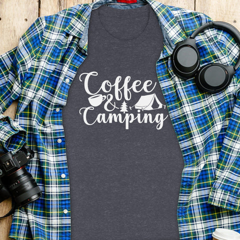 Coffee and Camping Graphic Design Great Outdoors T-Shirt