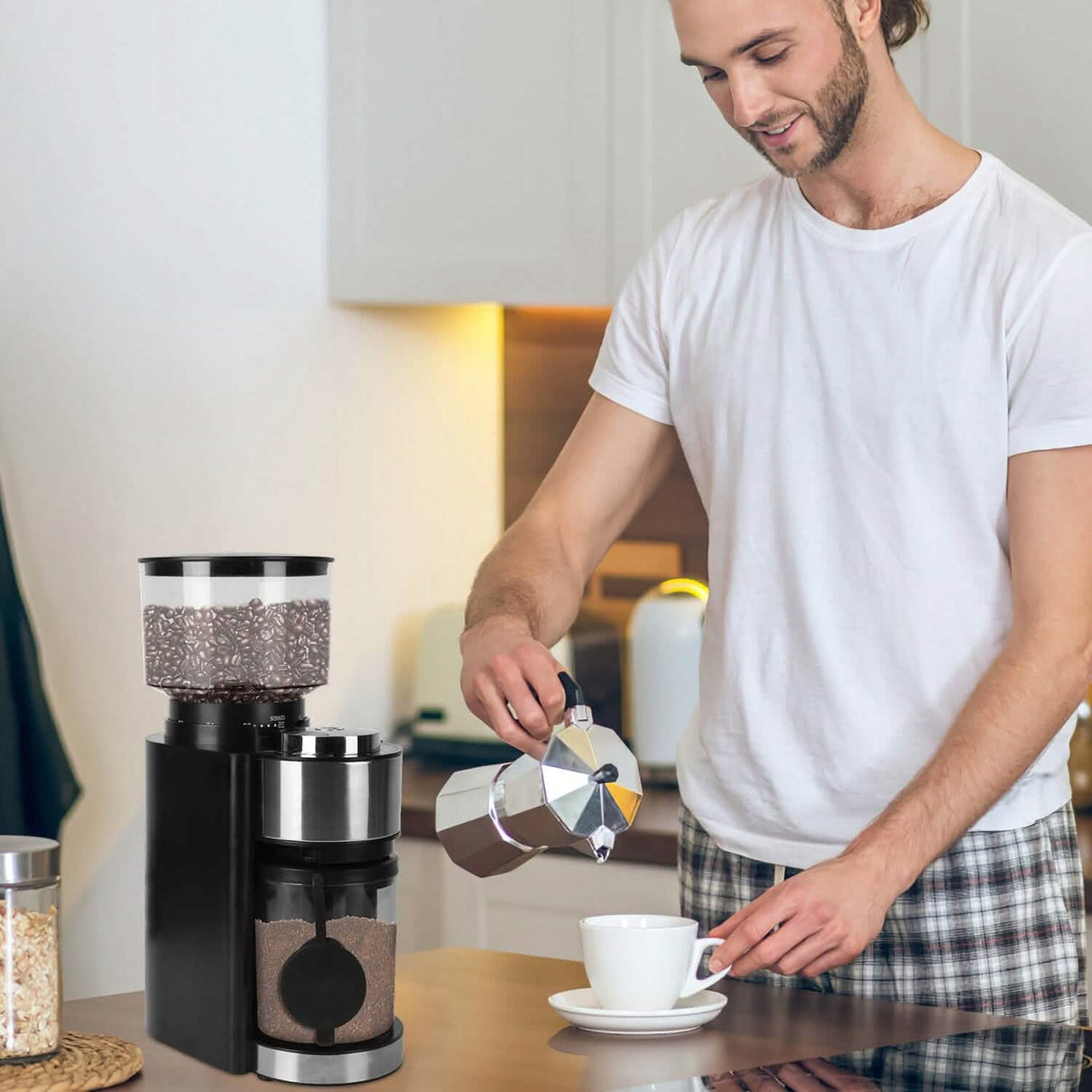 Conical Bur Coffee Bean Electric Grinder with 25 Grind Settings