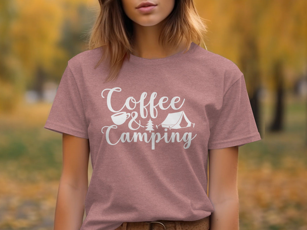 Coffee and Camping Graphic Design Great Outdoors T-Shirt